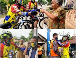 Gowes Bareng SGC, Sekda Muba Bagikan Masker dan Ajak Warga Kota Sekayu Patuhi Protokes