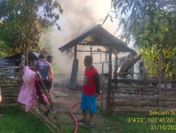 Plt Camat Suker Bersama Damkar Berjibaku Padamkan Api Yang Menghanguskan Rumah Warga