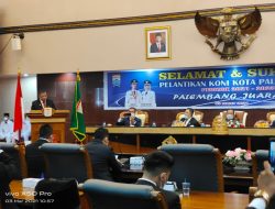 Pelantikan KONI Palembang di Gedung Parameswara Pemkot Palembang