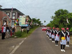 Dalam Rangka Memeriahkan HUT RI ke 77 TH Pemdes Teladan Adakan Gerak Jalan