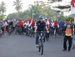 Gowes Hingga Makan kerupuk Bersama Pj Bupati Muba