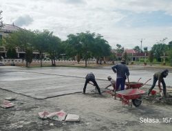 Wow! Diduga Ada Proyek Siluman di Depan Kantor Bupati OKU Timur