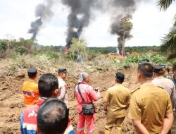 Pj Bupati, Kapolres dan Dandim 0401 Muba Turun ke Lokasi, Tegaskan Setop Semua Aktifitas di Titik Semburan Api