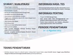 BSB Rupit Buka Lowongon Kerja Posisi Customer Service, Teller, Kasir, Resepsionis dan Satpam