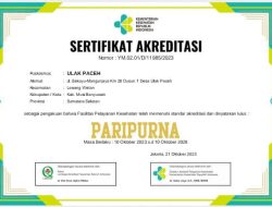 Keren, UPT Puskesmas Ulak Paceh Raih Akreditasi Paripurna