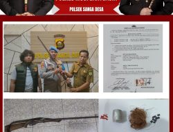 Unit Reskrim Polsek Sanga Desa Terima Serahan Senpi Dari Warga